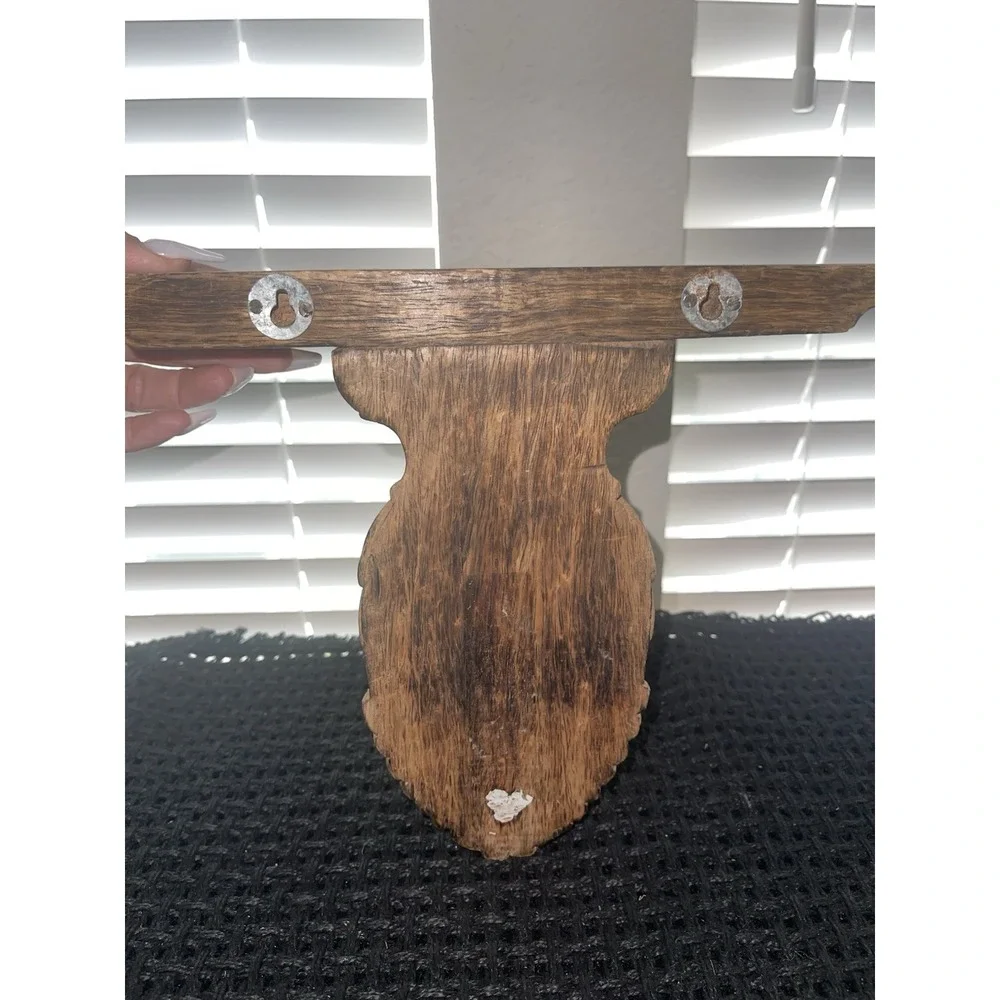 Vintage Hand Carved Wood Wall Sconce Corbel Display Shelf‎ 9